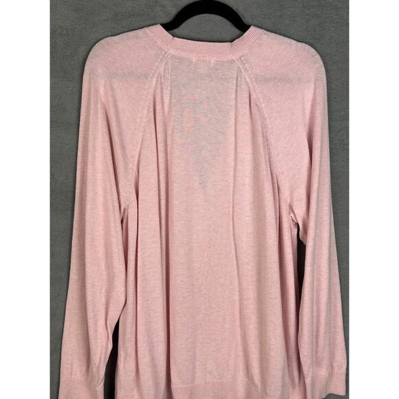 J Jill Sweater Womens 3X Pink Button Cardigan Lightweight Preppy Office Organic - Picture 4 of 12